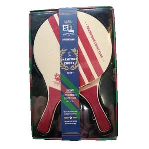 The Champions Court Club Wooden Paddleball Set Red